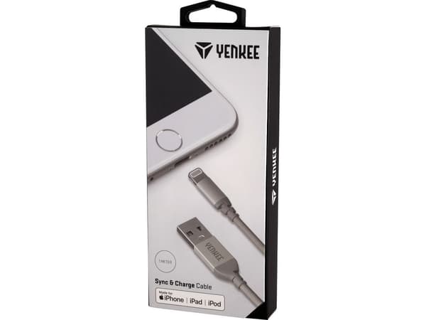 Yenkee USB-kabel USB-A til Lightning 1 m sølv (30015969)