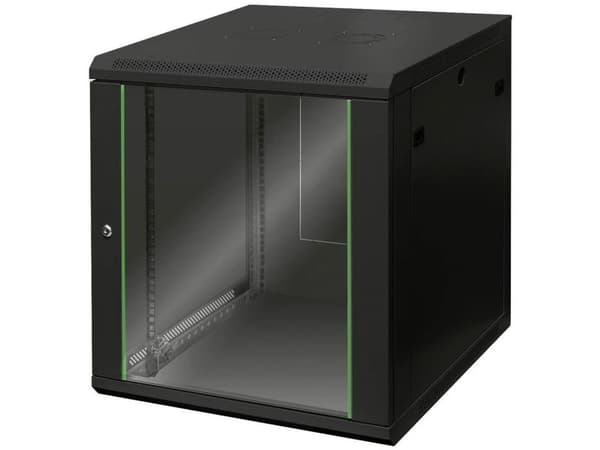 DIGITUS Dynamic Basic DN-19 12U-6/6-EC-SW - Rack skåp - väggmontering - svart, RAL 9005 - 12U - 19"