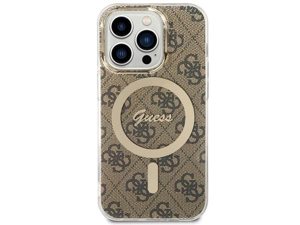 Guess IML 4G MagSafe-etui til iPhone 15 Pro - brun