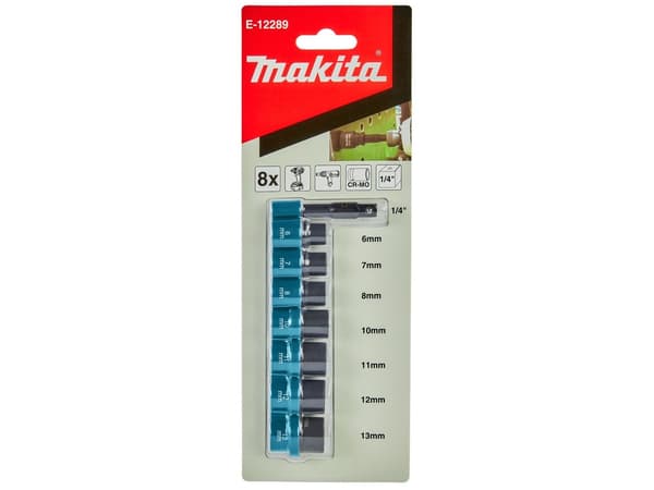 Makita - Impact socket and adapter set - 8 delar - längd: 23 mm