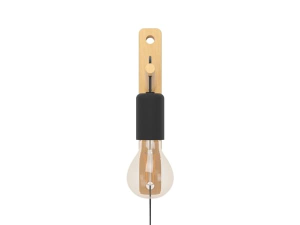 EGLO POCKLEY vegglampe E27 sort/tre FSC