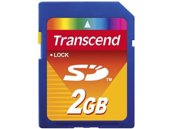 Transcend TS2GSDC, 2 GB, SD, MLC, 20 MB/s, 13 MB/s, Musta