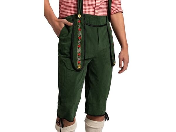 Gröna lederhosen och skjorta