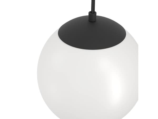 EGLO RONDO 3 RIIPUS E27 MUSTA/OPAL