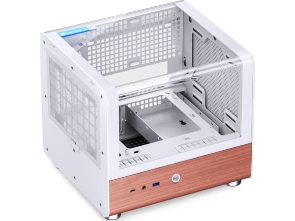 Jonsbo TK-0 PC Gehäuse, Mini-Tower, Mini-ITX, Tempered Glass, Holz - weiß
