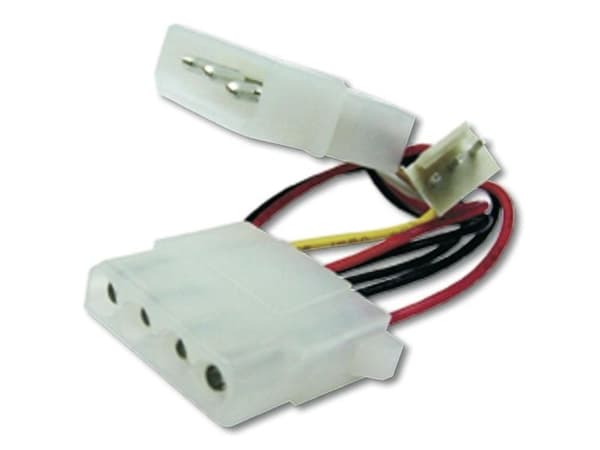 ASSMANN - Strømadapter - 4-pin intern strøm (hann) til 4-pin intern strøm, 3 pin internstr - 30 cm - formstøpt