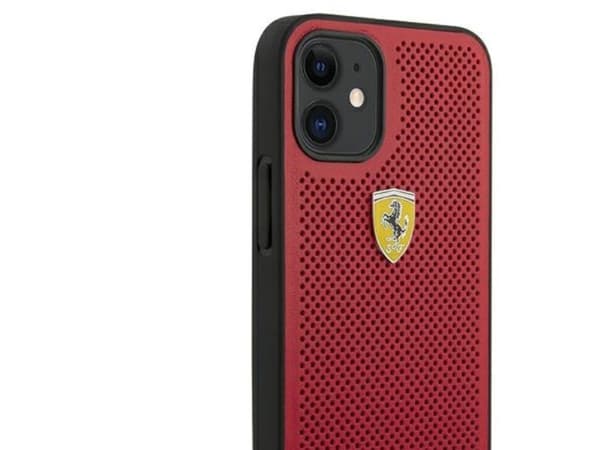 "FESPEHCP12SRE Ferrari Off Track Perforated Cover iPhone 12 Mini" Red