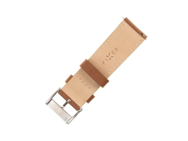 FIXED - KlocKräm för smart klocka - läder, 20 mm bred - 165 - 215 mm - brun