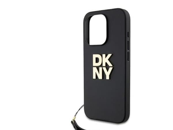 DKNY Wrist Strap Stock Logo case for iPhone 15 Pro - black