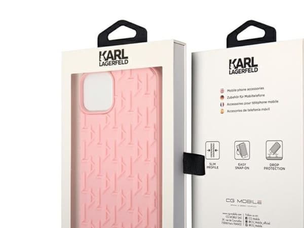 Karl Lagerfeld 3D monogram-skal till iPhone 14 Plus - Rosa