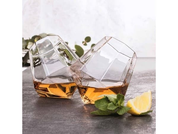 Herma Mad Monkey - Whiskeygläser "Diamond" (2er Set) läpinäkyvästi