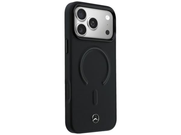 Mercedes Leather 3D MagSafe Case for iPhone 17 Pro Max - Black