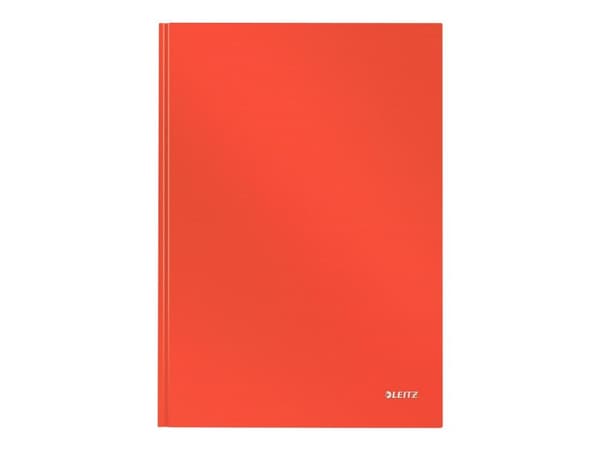 Leitz Solid - Notisbok - A4 (210 x 297 mm) - 80 ark / 160 sider - linjert - lys rød - plast
