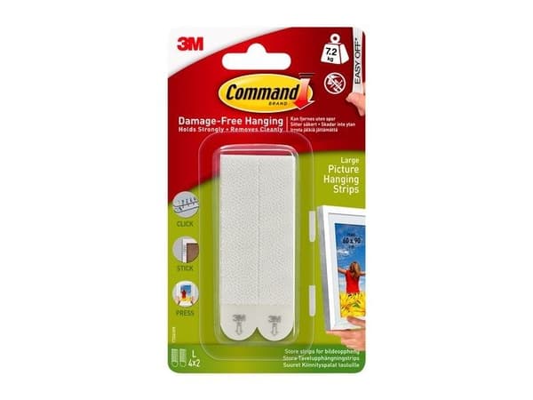3M Command strips Large 4 st, vit