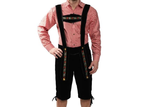 Sorte tyrolerbukser, lange