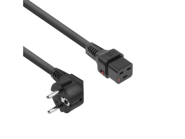 ACT 2,0 m Schuko CEE 7/7 - C19 - M/F svart 2 m CEE7/7 C19-adapter (AK5043)
