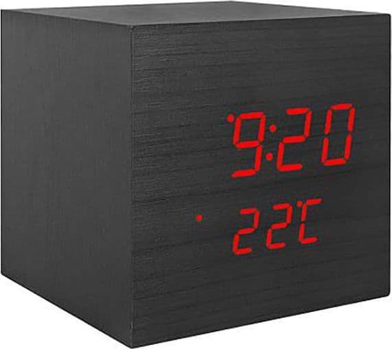 LTC LED vekkerklokke terning med termometer LXLTC07