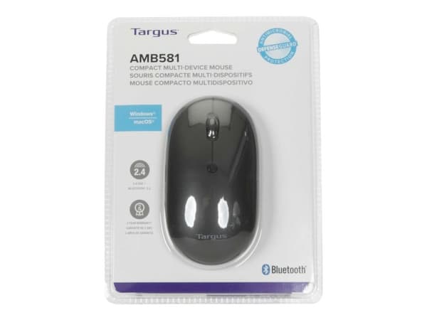 Targus AMB581GL, Molempikätinen, RF Wireless + Bluetooth, Musta