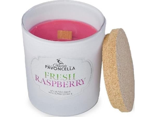 Frisk bringebær soya lys Hvit 135g