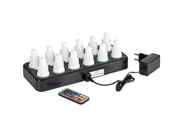 LED-lys Duni, varmhvite, oppladbare - med 12 stk.