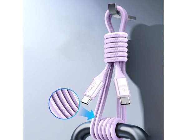 USB-C - USB-C 1m 5A 100W kaapeli - violetti