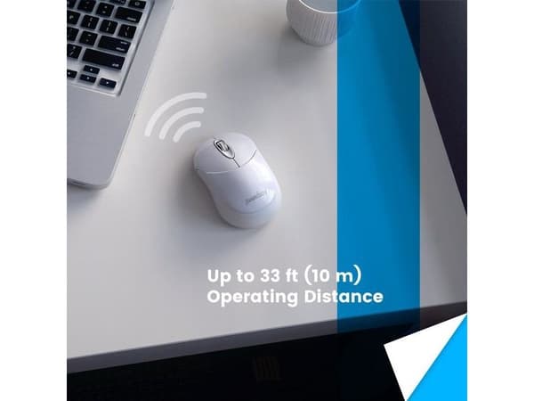 Perixx 11538, Optinen, Bluetooth, 1000 DPI, Valkoinen