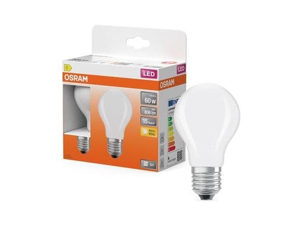 OSRAM LED standard matt 806lm 5,9W/827 (60W) E27 2-pk