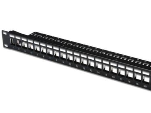 DIGITUS DN-91411 - Patch-panel - svart - 1U - 19" - 24 portar