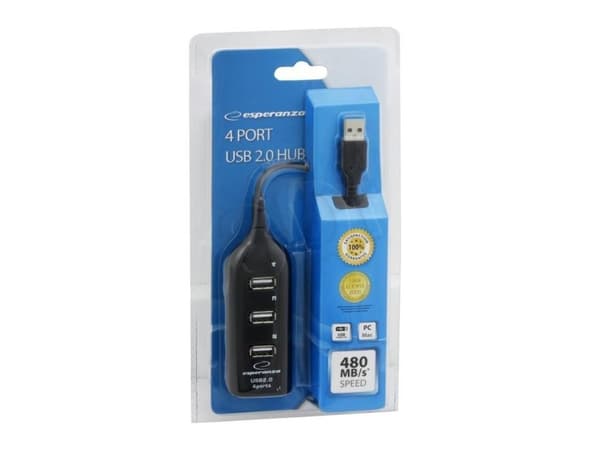 Esperanza EA116 - Hubb - 4 x USB 2.0 - skrivbordsmodell
