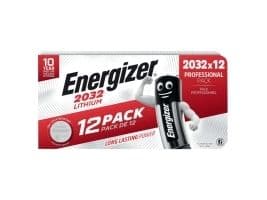 Knapcellebatterier, Energizer® CR2032, lithium, 3 V, pakke med 12 stk