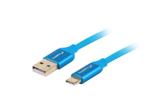Lanberg - USB-kaapeli - USB (han) til USB-C (han) - USB 2.0 - 1,8 m - sininen