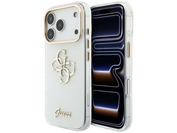 Guess IML 4G Script Metal Case for iPhone 17 Pro Max / 18 Pro Max - White