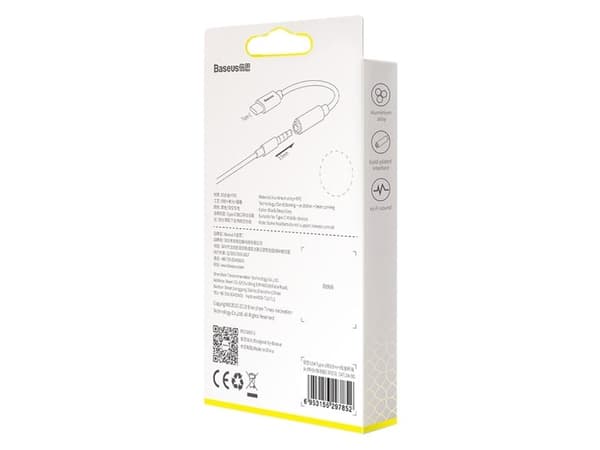 Baseus L54, Musta, Harmaa, USB C, 3.5mm, Uros, Naaras, Suora