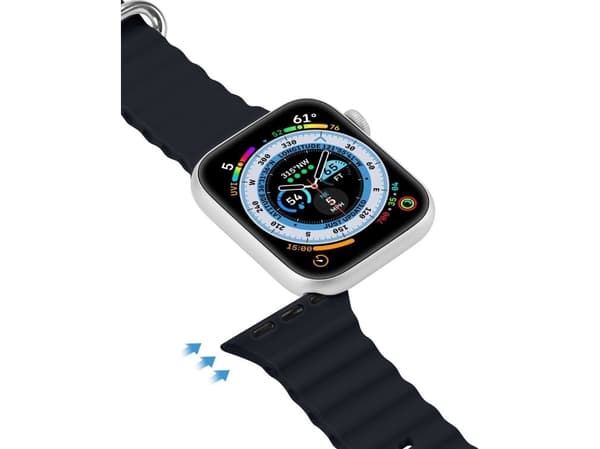 Dux Ducis stropp til Watch 8 / 7 / 6 / 5 / 4 / 3 / 2 / SE (41 / 40 / 38mm) silikon grå (OceanWave Version)