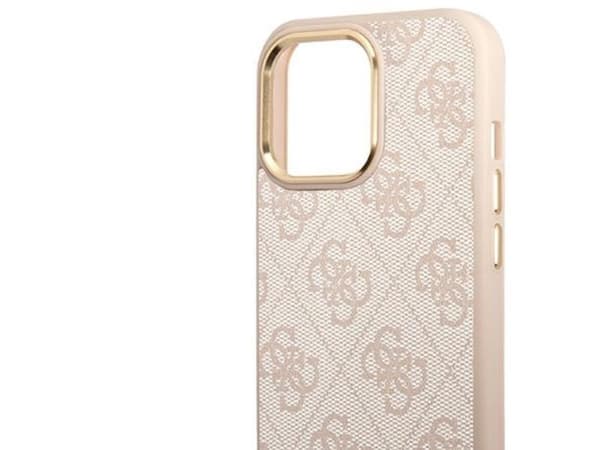 Guess 4G Vintage Gold-logo etui til iPhone 14 Pro - rosa
