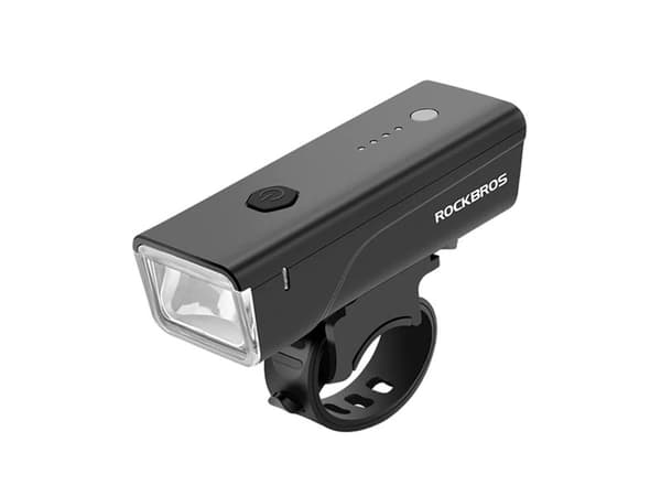 RockBros sykkel frontlys 260 lm + USB-C-kabel, 4 moduser