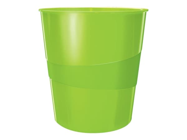 Leitz WOW - Avfallskorg - 15 L - handtag - polypropylen (PP) - grön