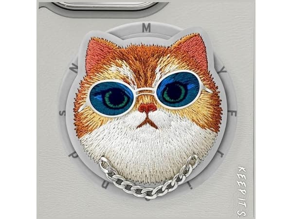 Nimmy Glasses Cool Cat MagSafe Case for iPhone 16 Pro Max - Gray