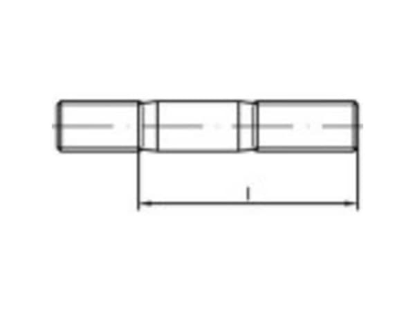 TOOLCRAFT tappskruer M12 45 mm DIN 835 rustfritt stål A4 10 stk