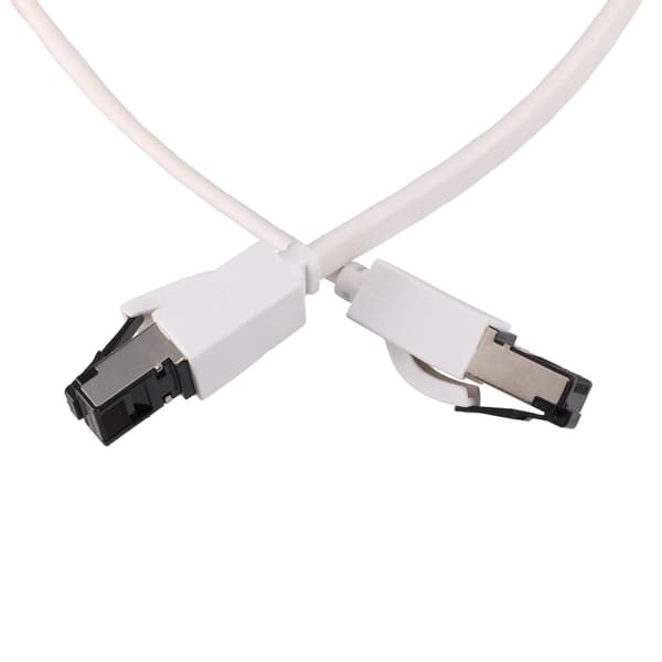EXTRALINK LAN PATCHCORD CAT.8 U/FTP 2M 40G FLAT SHIELDED FOILED TWISTED PAIR BARE COPPER WHITE