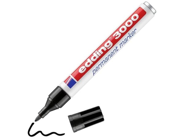 Marker Edding 3000 sort 1.5-3 mm permanent (10 stk.)