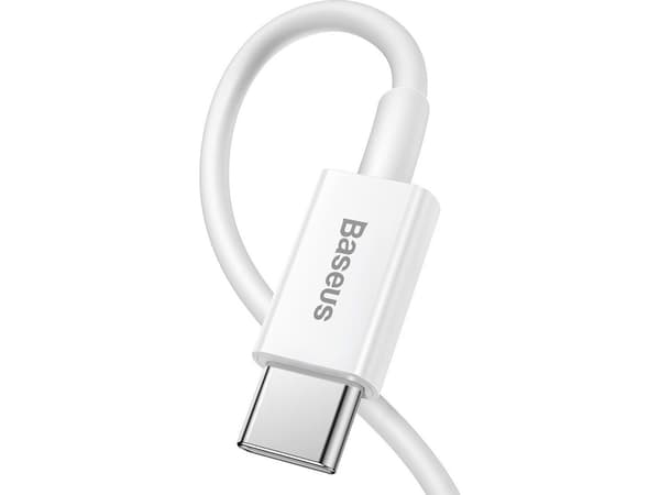 Baseus Superior, 1,5 m, Lightning, USB C, Hanstik, Hanstik, Hvid