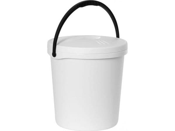 Plast Team hink med lock 16 L vit