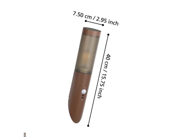 EGLO HELSINKI utomhus vägglampa E27 sensor rostbrun
