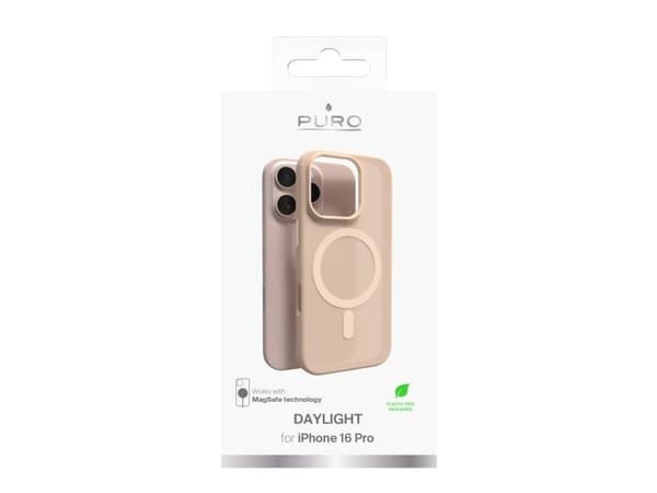 PURO Daylight, Etui, Apple, iPhone 16 Pro, 16 cm (6.3"), Beige, Translucent