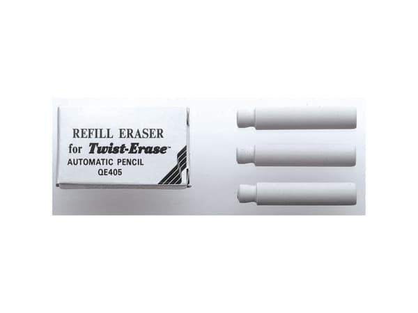 Pentel Twist Erase suddgummi refill E10, vit (3 st.)