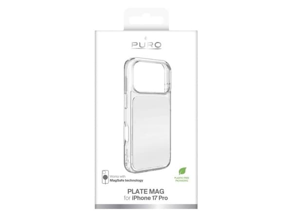 Puro Plate Mag Case til iPhone 17 Pro kompatibel med MagSafe - Hvit