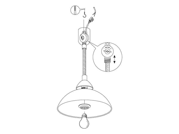 EGLO LORD 2 pendel m/heis BS/ALABAST