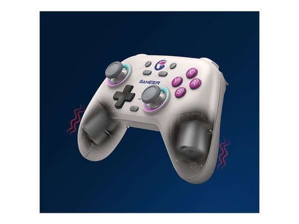 GameSir Nova HD Rumble - Spelkontroll - trådlös - Bluetooth - retro white - för Nintendo Switch, Android, iOS, PC