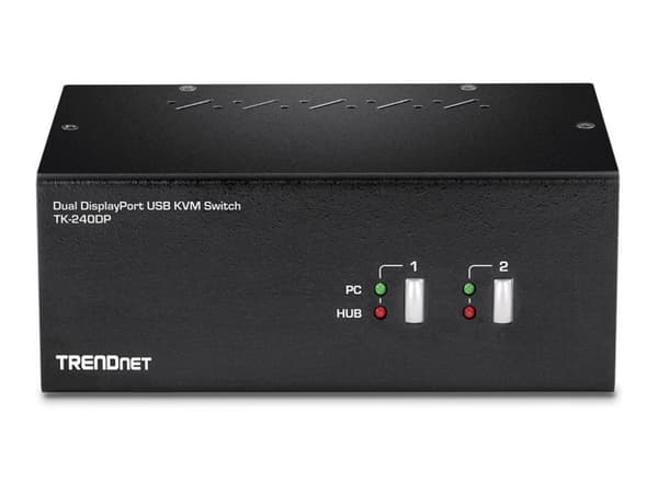 TRENDnet TK-240DP - KVM / audio / USB switch - 2 x KVM / audio / USB - 1 lokalbruger - desktop V2